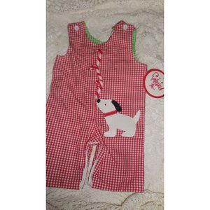 nwt Funtasia Too reversible Christmas puppy elephant romper baby boy 3 m